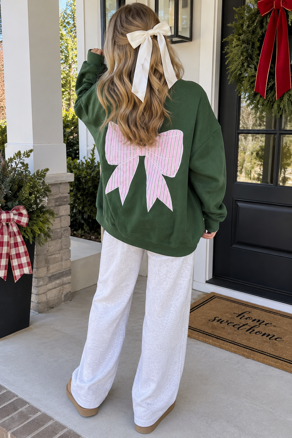 Green Bow Oversized Sweatshirt