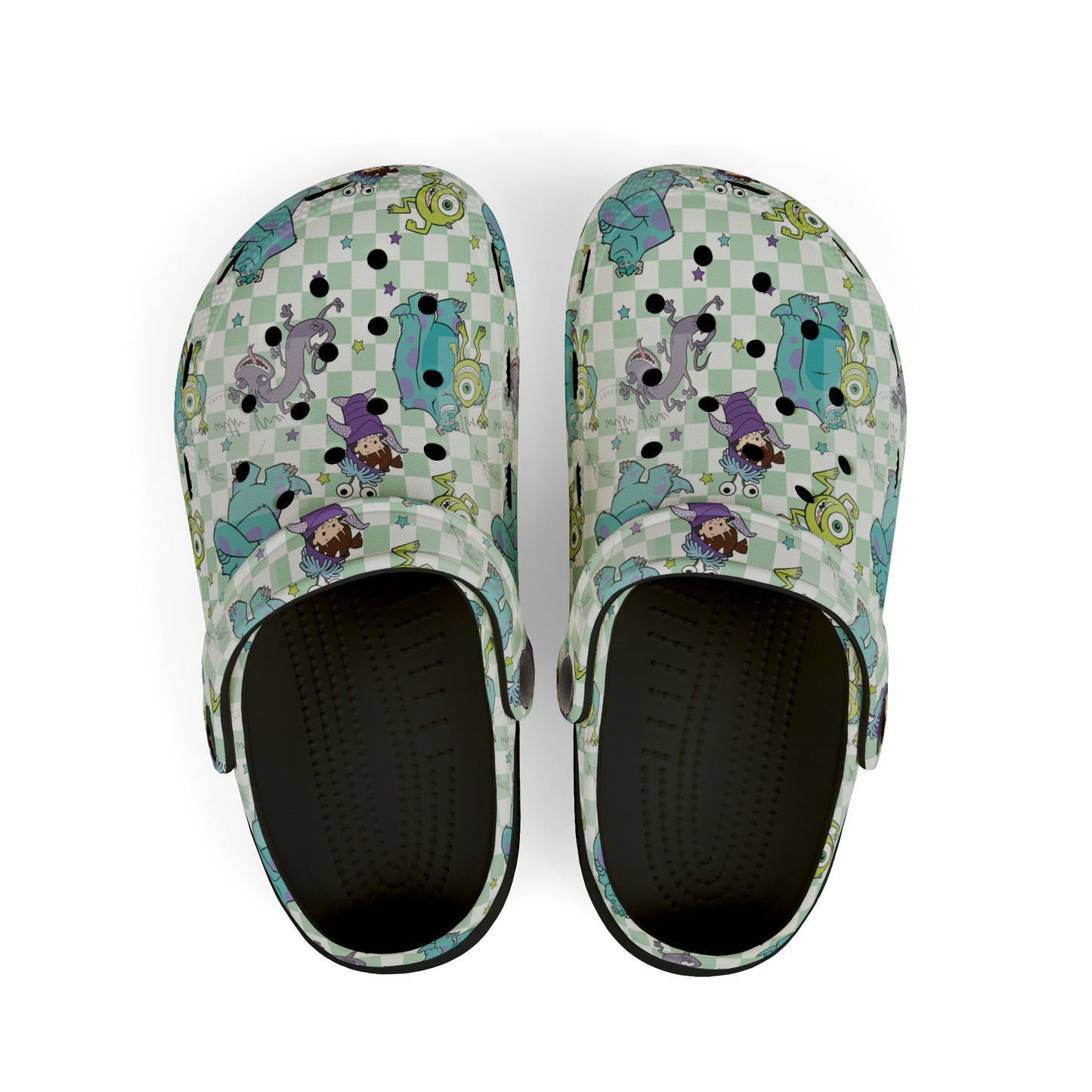 Checkered Monster Clogs - Youth