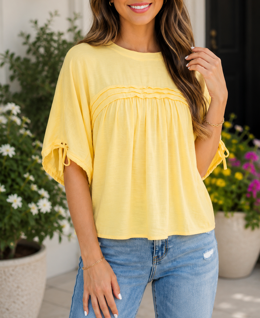 Tie Pleated Blouse
