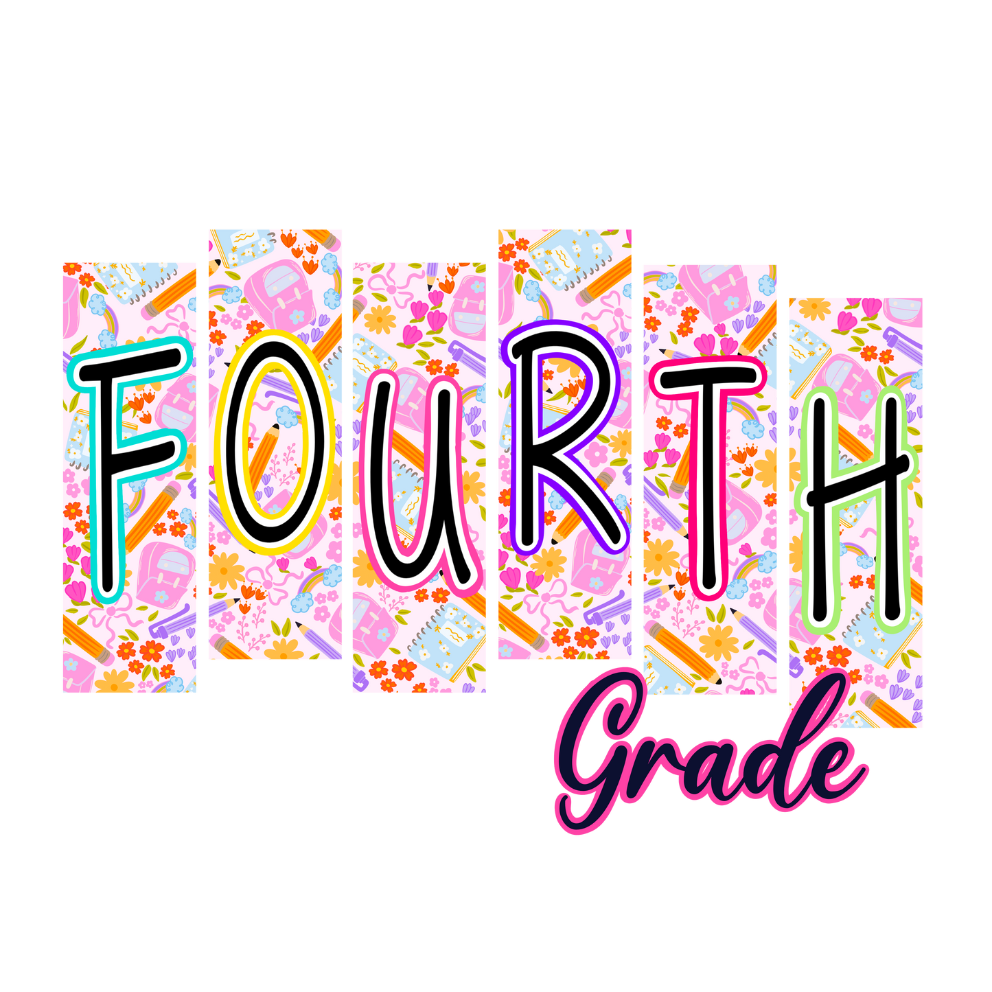 Floral Back to School PNG Bundle