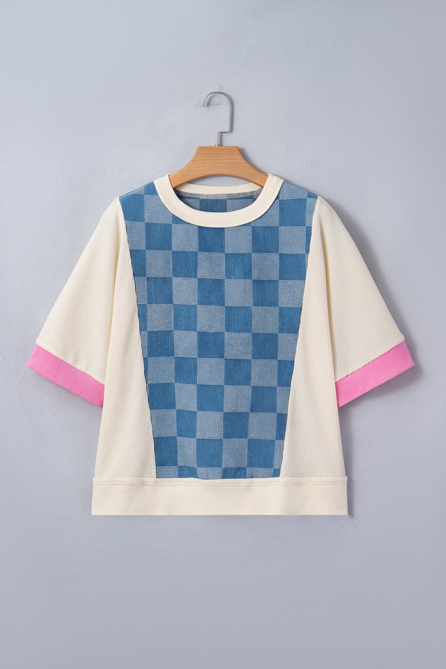 Denim Checkered Loose Top RTS