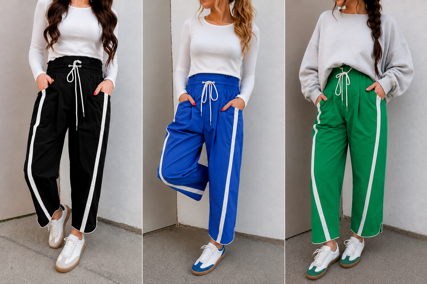 Smocked Cropped Casual Pants