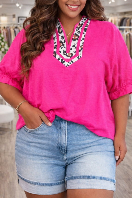 Rose Red Accent Plus Blouse